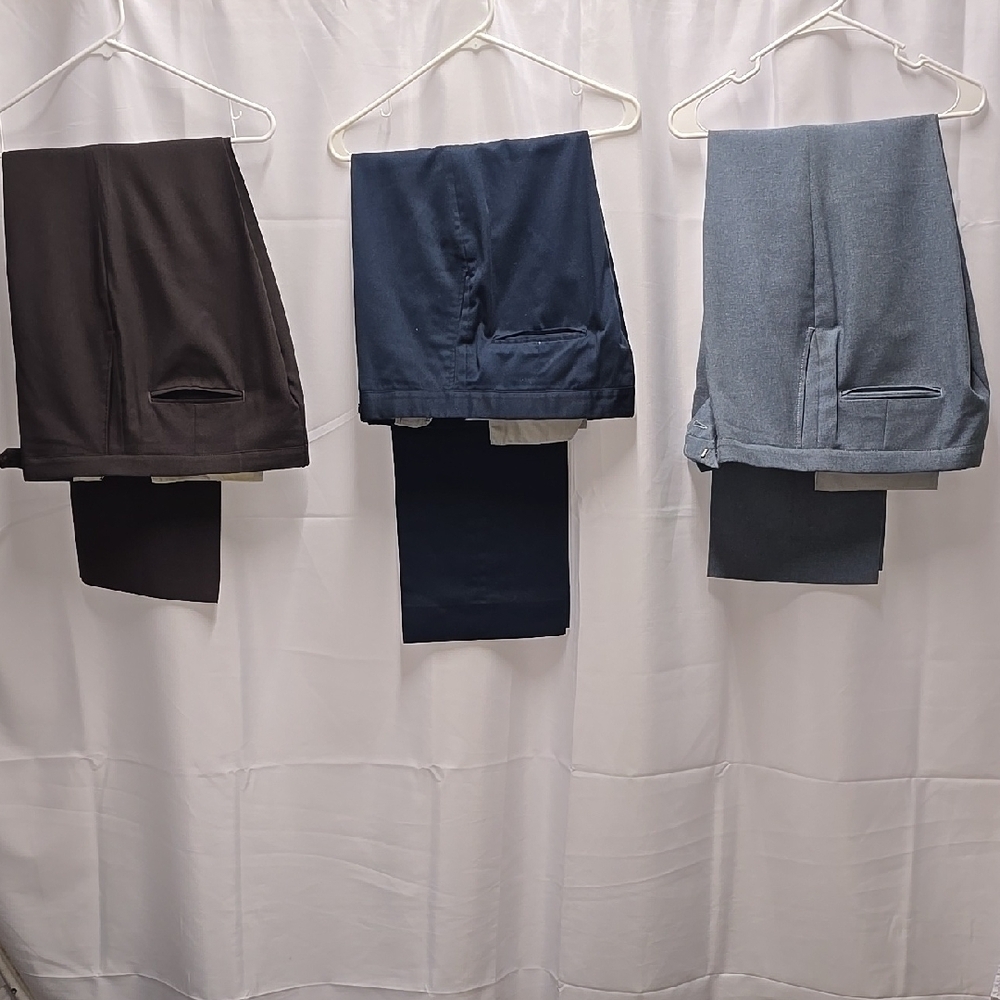 Lot Of 3 Vintage Sansabelt Golf hi-preformance Tailored Elegance 38w X 30L...(90